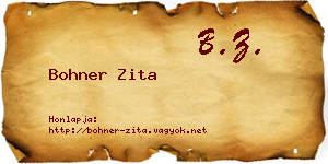 Bohner Zita névjegykártya