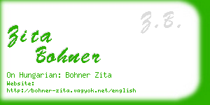 zita bohner business card